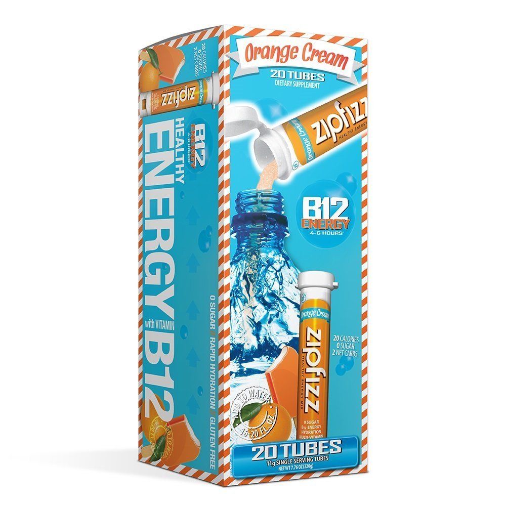 Zipfizz Healthy Energy Drink Mix, Orange Cream, 20count