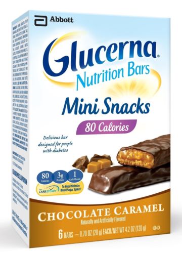 Glucerna Mini Snack Nutrition Bars, Chocolate Carmel, 0.70-Ounce, 36 Count