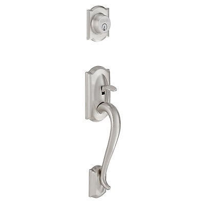 Schlage F92 CAM 619 Camelot Dummy Exterior Handleset, Satin Nickel