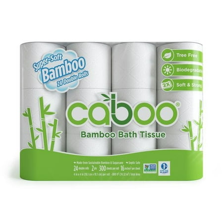 Caboo Tree Free Bamboo Toilet Paper, Septic Safe, Biodegradable, Eco ...