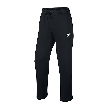 Nike Mens Open Hem Fleece Club Sweatpants Black/White 804395-010 Size Large